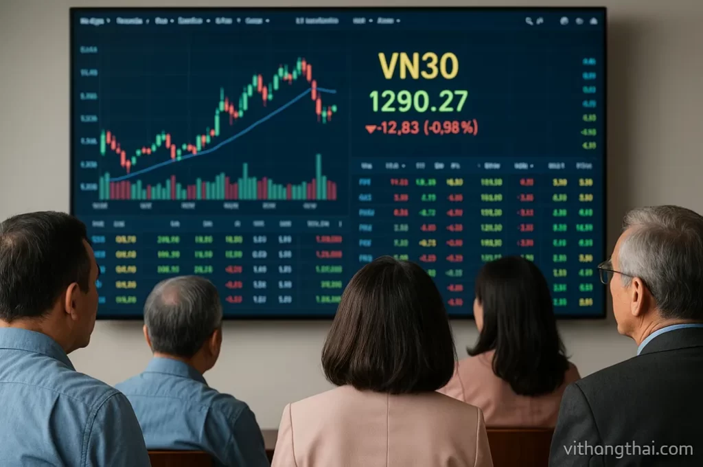 Các nhà đầu tư theo dõi chỉ số vn30